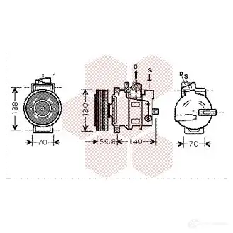 Компрессор кондиционера VAN WEZEL 0300K295 456478 6003K2 95 HY3HN изображение 0