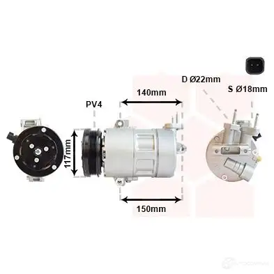 Компрессор кондиционера VAN WEZEL 1800K595 E6 1LL 1437851126