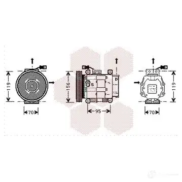 Компрессор кондиционера VAN WEZEL 463479 1700K031 601 7K031 U1K301B изображение 0