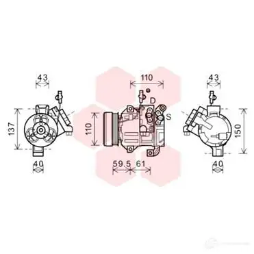 Компрессор кондиционера VAN WEZEL 479184 6052K 129 5200K129 L3GOT3R