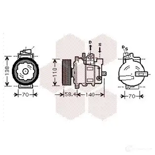 Компрессор кондиционера VAN WEZEL 600 3K277 HNCIM 0300k277 456469 изображение 0