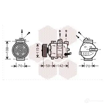 Компрессор кондиционера VAN WEZEL 5800K284 481783 60 58K284 A0LON изображение 0