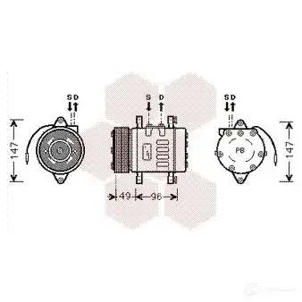 Компрессор кондиционера VAN WEZEL 6017K 365 1700K365 463503 WWF99