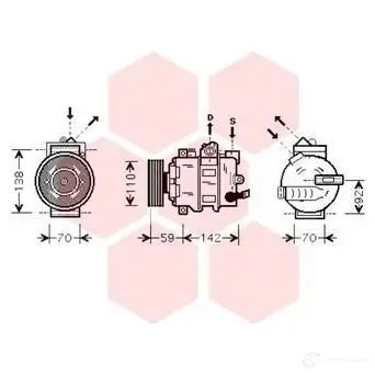 Компрессор кондиционера VAN WEZEL 0300k349 60 03K349 ZI6FD4Y 456487 изображение 0