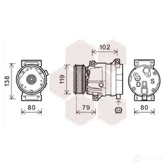 Компрессор кондиционера VAN WEZEL 4300k474 476296 6043K47 4 U76770R изображение 0