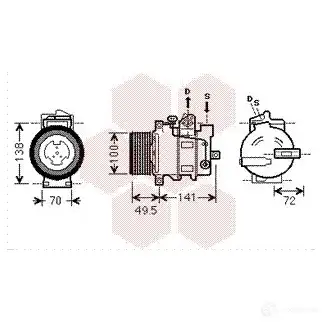 Компрессор кондиционера VAN WEZEL 468860 3000K476 X62DFKO 6030K4 76