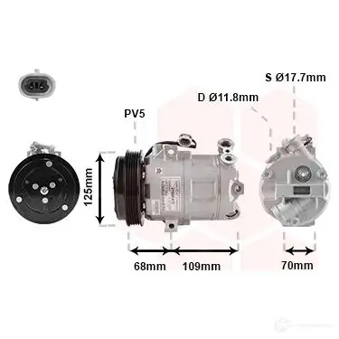 Компрессор кондиционера VAN WEZEL 472399 3700K475 WEF49Y4 6037 K475 изображение 0