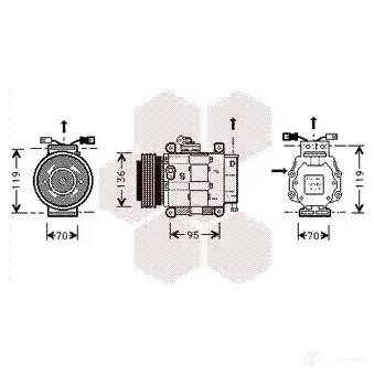 Компрессор кондиционера VAN WEZEL 6017 K049 1700K049 463487 ZOZMR