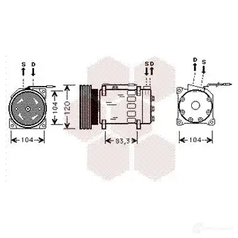 Компрессор кондиционера VAN WEZEL 6043K2 82 4300K282 476264 9F4YP изображение 0