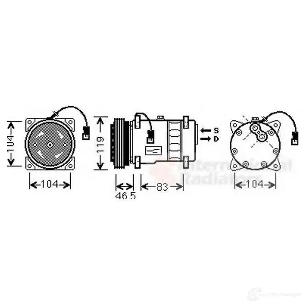 Компрессор кондиционера VAN WEZEL KNO7E 6009 K258 1423214787 0900k258 изображение 0