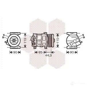 Компрессор кондиционера VAN WEZEL 60 17K330 463496 IK49BBG 1700K330