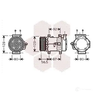 Компрессор кондиционера VAN WEZEL 1800K432 6 018K432 464628 PSFKN