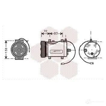 Компрессор кондиционера VAN WEZEL 0300k144 600 3K144 456444 I8P7H2 изображение 0