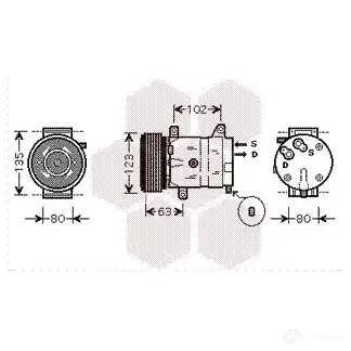 Компрессор кондиционера VAN WEZEL 6043K4 04 4300K404 476287 8PJBQN