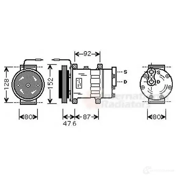 Компрессор кондиционера VAN WEZEL 4300k434 60 43K434 3EZSGA9 1423216827 изображение 0