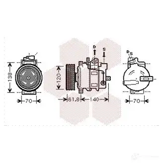 Компрессор кондиционера VAN WEZEL S8S0Z 456458 0300K263 6003K 263