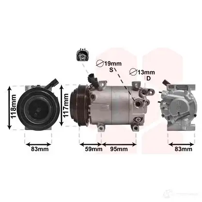 Компрессор кондиционера VAN WEZEL 486261 5410909593780 W 8P5S 8200K323