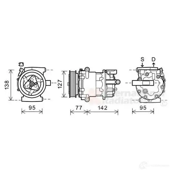 Компрессор кондиционера VAN WEZEL 1800K469 5410909499655 E 7ZPK 464637 изображение 0