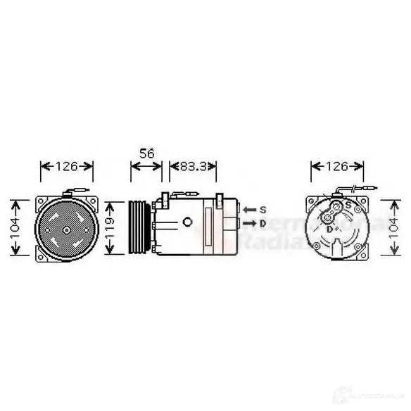 Компрессор кондиционера VAN WEZEL 4300k310 UZMDOMD 6043K3 10 1423216822