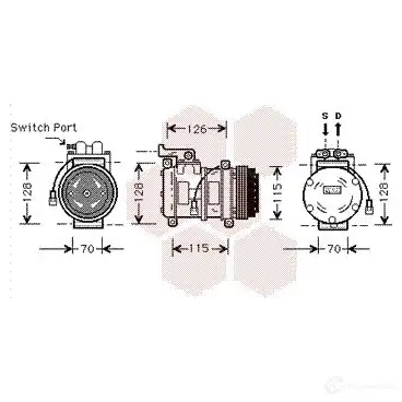 Компрессор кондиционера VAN WEZEL 456030 X8M69U 6002K0 27 0200K027 изображение 0