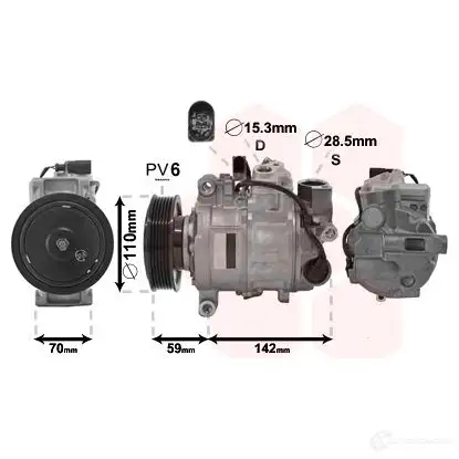 Компрессор кондиционера VAN WEZEL FD1SWJ U 5410909591953 0300K380 456490 изображение 0