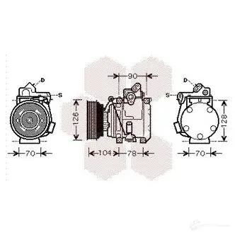 Компрессор кондиционера VAN WEZEL 6053K 441 479917 Q1TE4Q2 5300K441