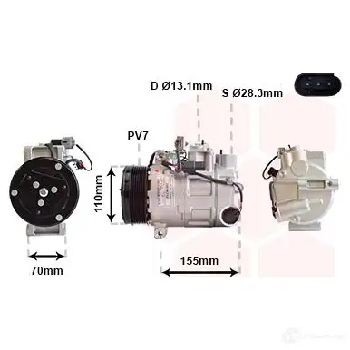 Компрессор кондиционера VAN WEZEL 1437850947 3001K712 ZS45F Y изображение 0