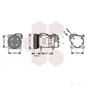 Компрессор кондиционера VAN WEZEL 481782 BZQHAWU 5800K281 6058K2 81