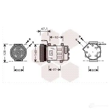 Компрессор кондиционера VAN WEZEL 604 3K106 4300K106 476257 XEZBTI изображение 0