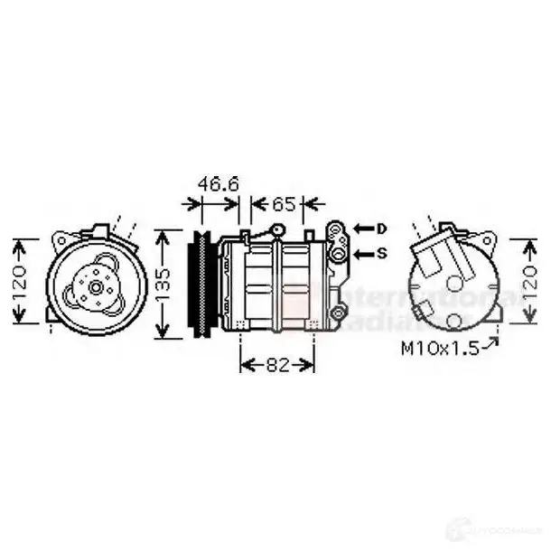 Компрессор кондиционера VAN WEZEL 461832 6013K 313 1300k313 4WZ5L