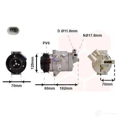Компрессор кондиционера VAN WEZEL 0800K052 1437851382 GC NZC