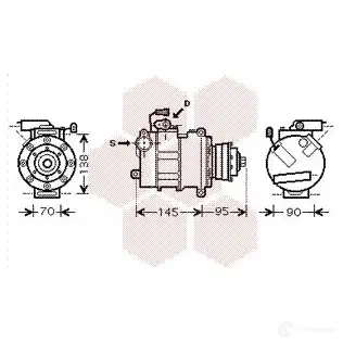 Компрессор кондиционера VAN WEZEL 456460 0300K267 CYNOY 600 3K267