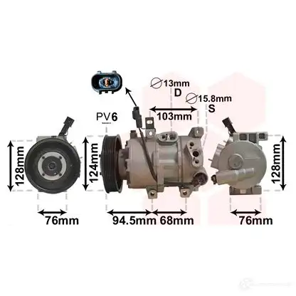 Компрессор кондиционера VAN WEZEL 5410909502195 TN2M 84 486256 8200K295