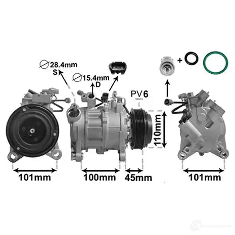 Компрессор кондиционера VAN WEZEL 0600K499 458220 NLE XC 5410909578275 изображение 0