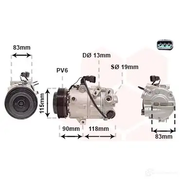 Компрессор кондиционера VAN WEZEL YQBF X9 1437851139 8300K284 изображение 0