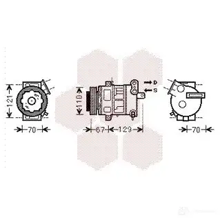 Компрессор кондиционера VAN WEZEL 472409 GGT7J67 3700K558 6 037K558