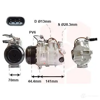 Компрессор кондиционера VAN WEZEL 1437851779 2C KMI2 3001K713