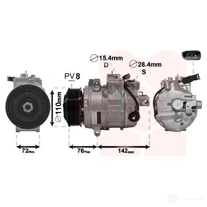 Компрессор кондиционера VAN WEZEL 0600K486 5410909591977 458213 X9Q9 Z