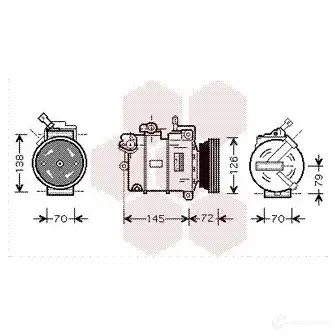Компрессор кондиционера VAN WEZEL 60 37K376 3700K376 472371 TWUU7