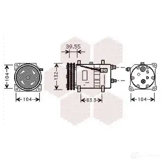 Компрессор кондиционера VAN WEZEL 481768 0WI2IH2 5800K074 605 8K074 изображение 0