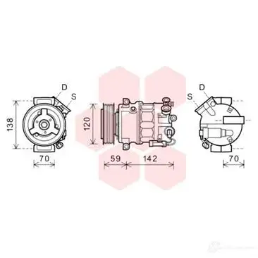 Компрессор кондиционера VAN WEZEL 3700K577 6037 K577 472411 DE41M08