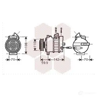 Компрессор кондиционера VAN WEZEL Z JS4J 5410909429249 481786 5800k298 изображение 0