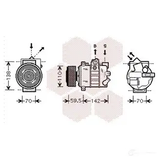 Компрессор кондиционера VAN WEZEL RX41 1F 5800k220 481774 5410909324070 изображение 0