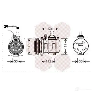 Компрессор кондиционера VAN WEZEL 458171 GJE9IU 0600K228 60 06K228 изображение 0