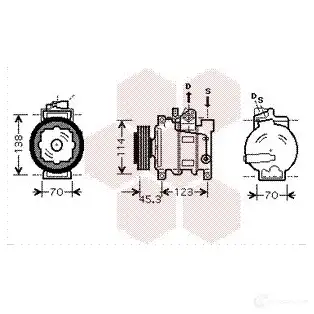 Компрессор кондиционера VAN WEZEL 0300K276 600 3K276 456468 MP71S изображение 0