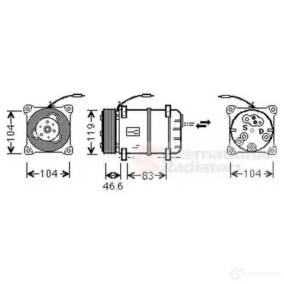 Компрессор кондиционера VAN WEZEL 6059K 057 AOP9M 1423217512 5900k057