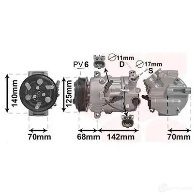 Компрессор кондиционера VAN WEZEL GQ PGY 3701K702 5410909666613 1208154665