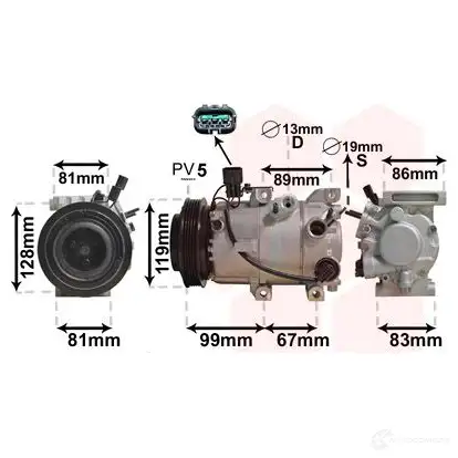 Компрессор кондиционера VAN WEZEL 8200K414 486270 5410909530549 M Z6OTXN