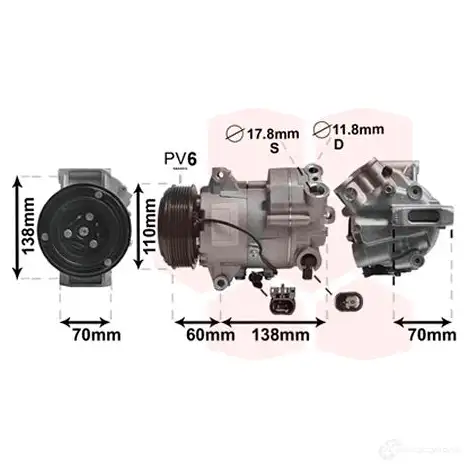 Компрессор кондиционера VAN WEZEL V9 EQU 3700K607 5410909578084 472418