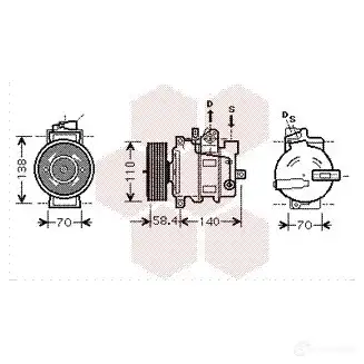 Компрессор кондиционера VAN WEZEL 9YDPX7 0300K274 6 003K274 456466